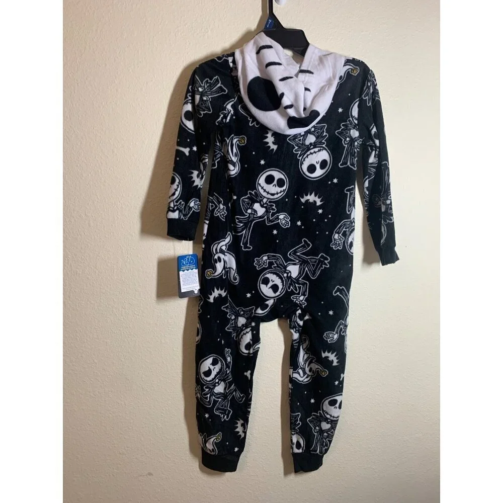 NWT Disney Nightmare Before Christmas Hoodie Pajamas Kids Size XS 4/5 Black AD5